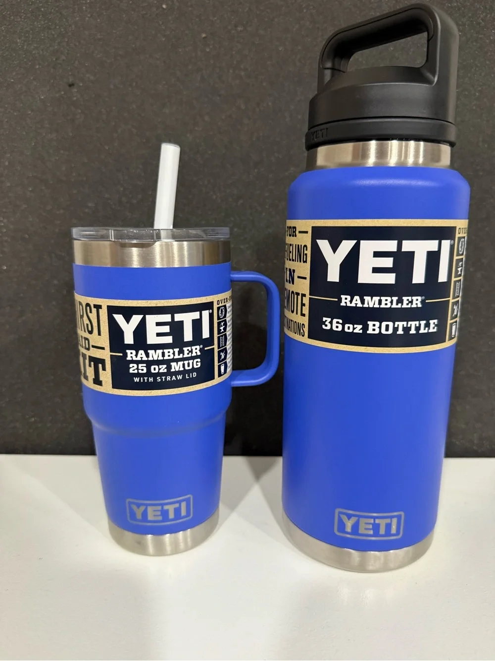 Yeti Rambler 25 oz Mug with Straw Lid & 36 oz Bottle